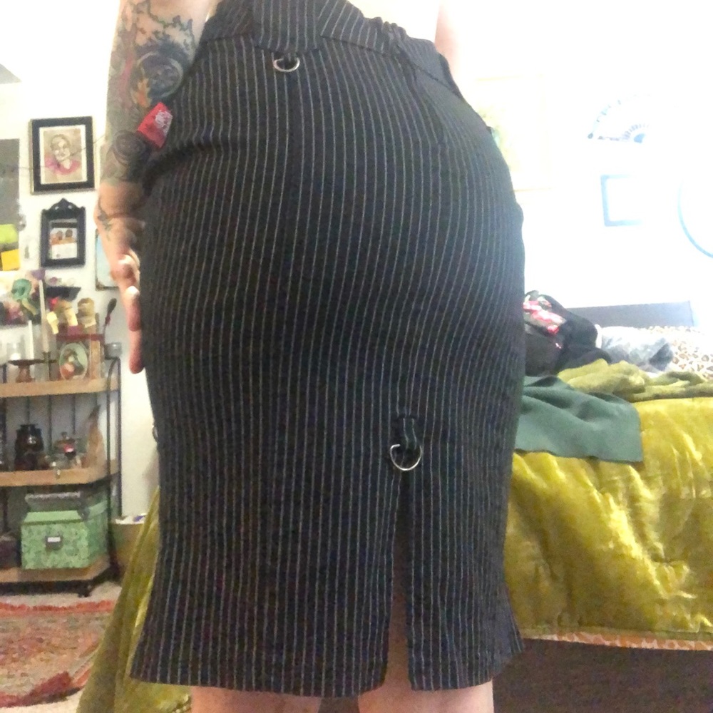 Pinstripe Pencil Skirt Rockabilly Pinup - Picture 2 of 6